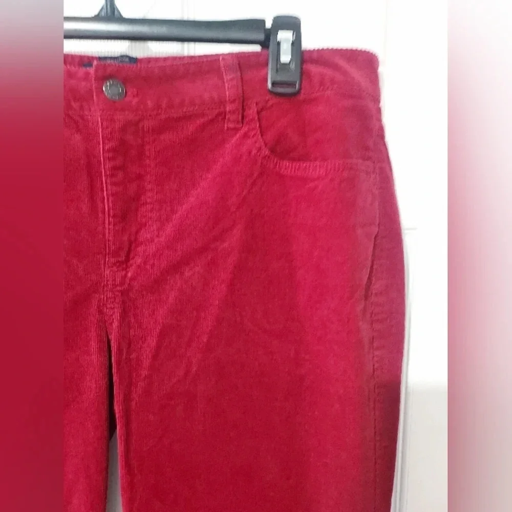 Signature Talbots Red Corduroy Straight Leg Pants in Size 14